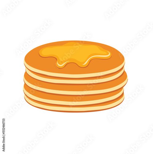 Delicious stack of pancakes with honey drizzle