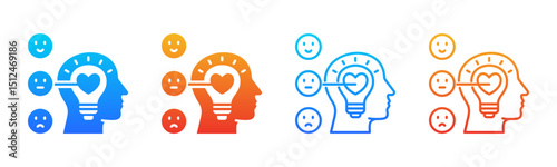 Emotional Intelligence icon sheet multiple style collection