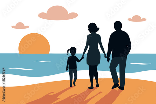 family on the beach