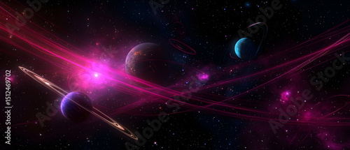 Colorful Pixelated Space Galaxy Nebula