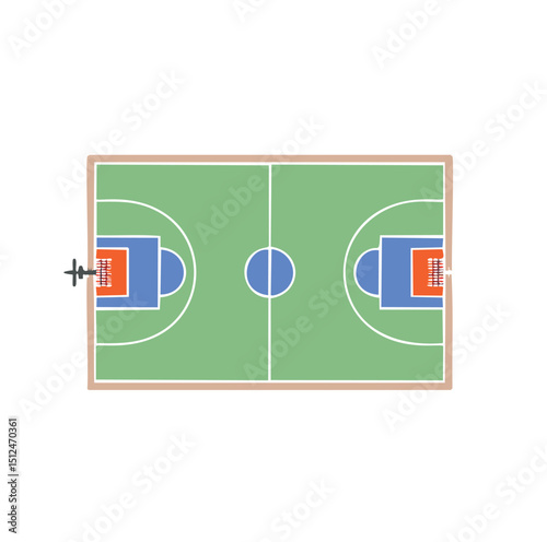 Overhead view of a basketball court design