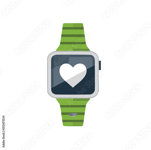 Smartwatch fitness tracker heart rate monitor green band