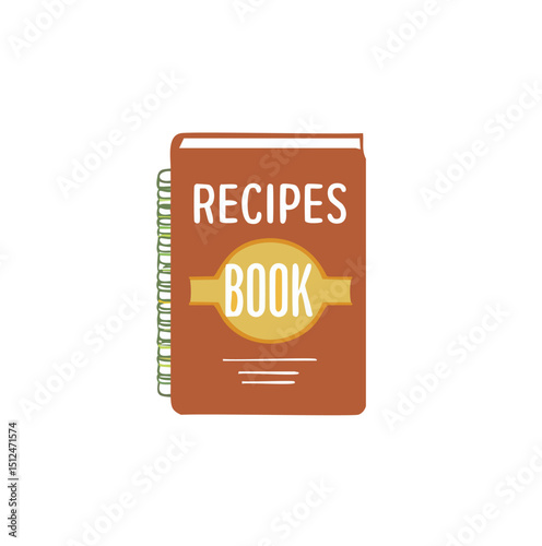 Spiral bound cookbook recipe book illustration