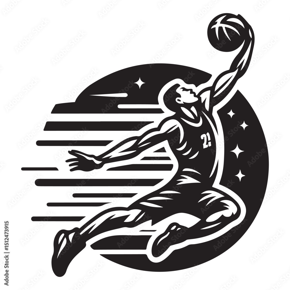 Basketball slamdunk vector illustration Basketball slamdunk vector illustration