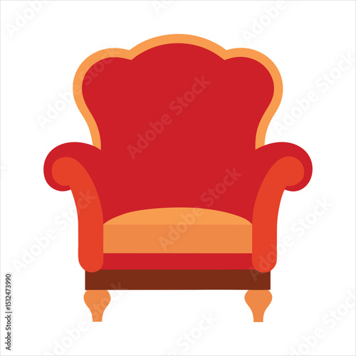 red armchair isolated on white