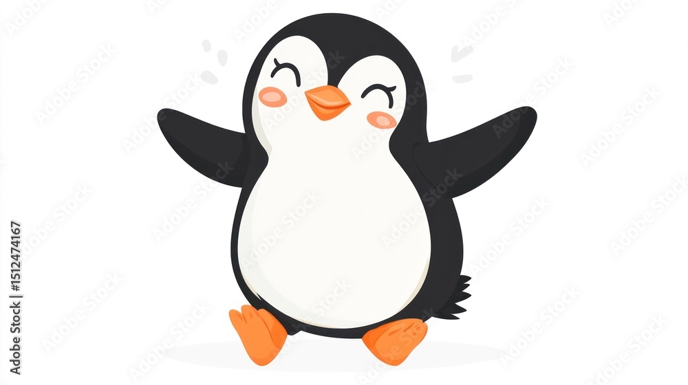 Fototapeta premium Happy penguin cartoon