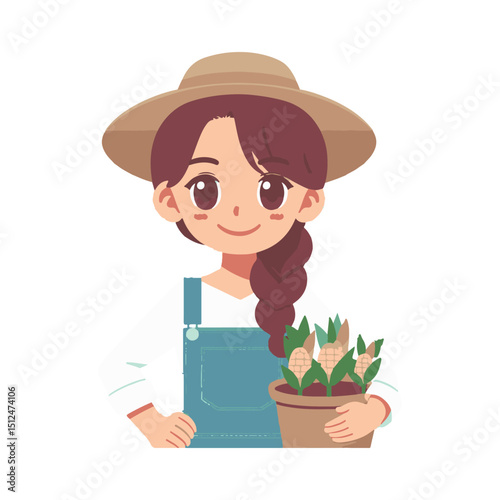 illustration design of a farmer