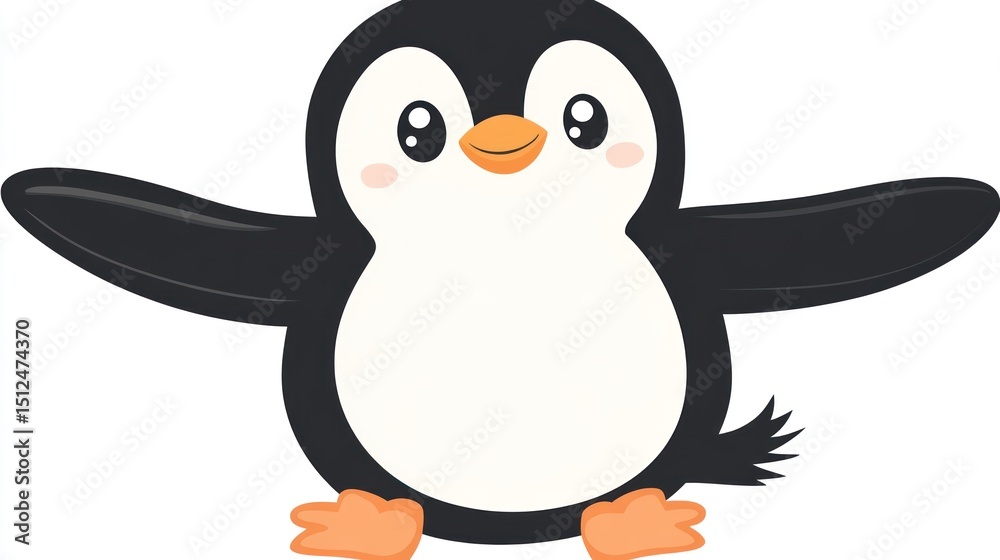 Obraz premium Cute cartoon penguin