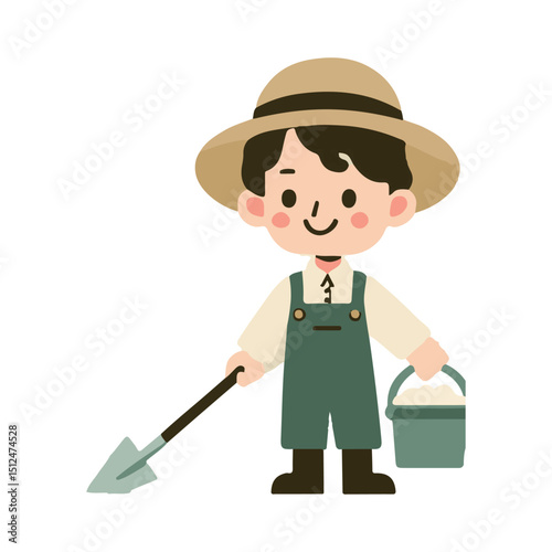 illustration design of a farmer