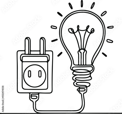 electricity icon drawing outline