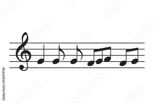 Musical Notation Treble Clef and Eighth Notes – A Simple Melody Illustration