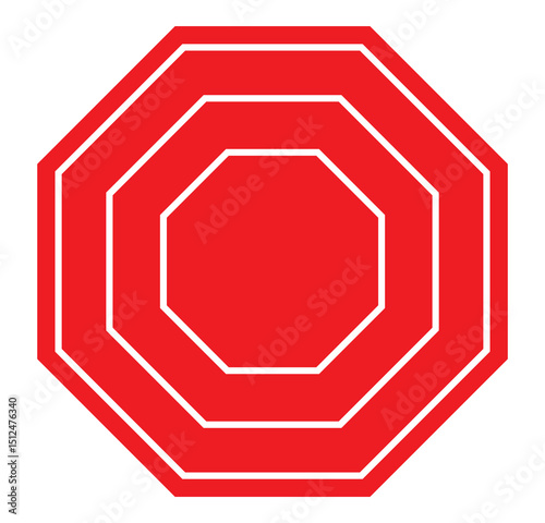 Geometric shapes set. Octagon shape set collection. Octagon shapes with outlines. 8 separated steps. Stop road icon shapes Vector illustrator.