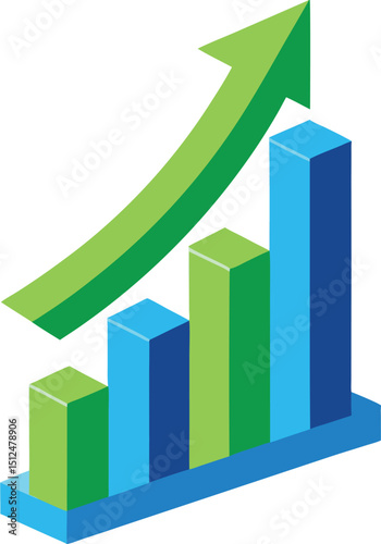 business graph with arrow icon