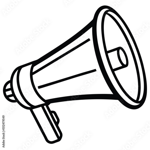 Vector illustration of a red bullhorn, an isolated loudspeaker for making a loud announcement or important news