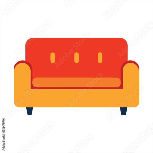 Vibrant Green and Pink Sofa Illustration with a Modern Design Style
