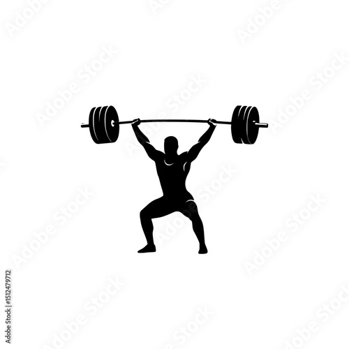 Weightlifting silhouette fitness gym workout exercise strength training powerlifting sport athlete 100kg