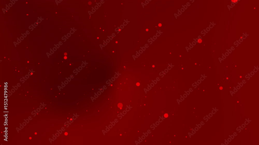 red particle animation on a deep red background, ideal for romantic intros, elegant video transitions, or festive overlays
