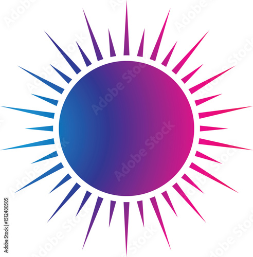 Sun icon set. Yellow sun icons. Shine sun ray set. Sunset icon collection.