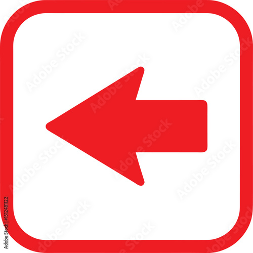 Left arrow icon illustration in trendy style. Go left, previous icon for modern web and mobile UI designs.