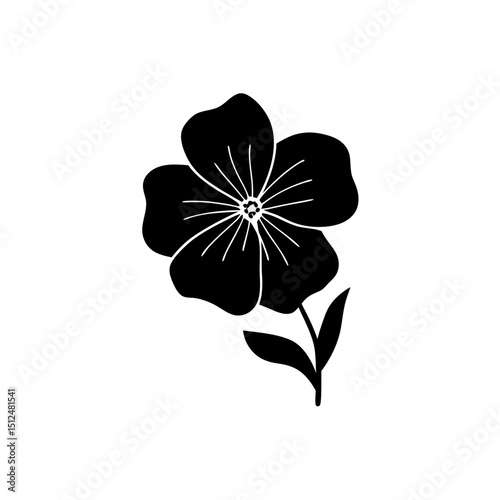 creative details Outline silhouette Single flax flower line art icon vector illustration