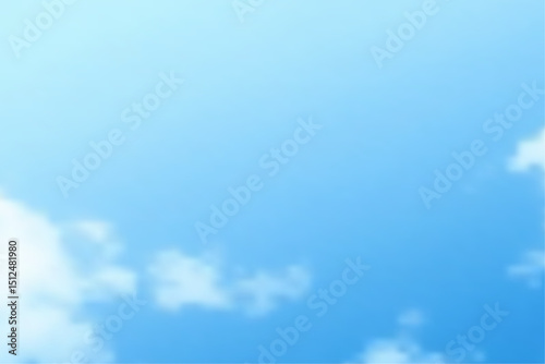 Bright blue sky filled with fluffy white clouds on a clear sunny summer day.