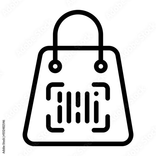 qr code shopping line icon
