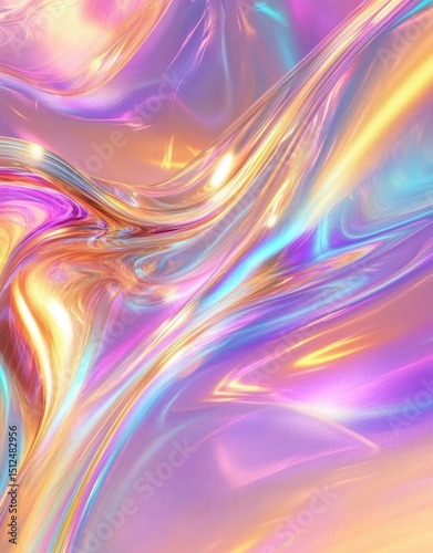 Holographic rainbow foil iridescent texture abstract hologram background. High quality photo