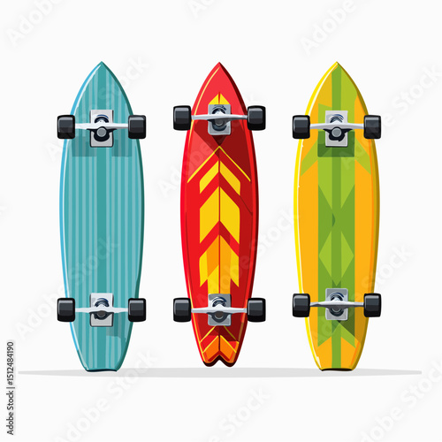 Skateboard Types Collection – Flat Vector Set