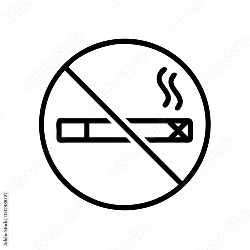 Vector illustration of no smoking sign, clear no smoking warning in flat style