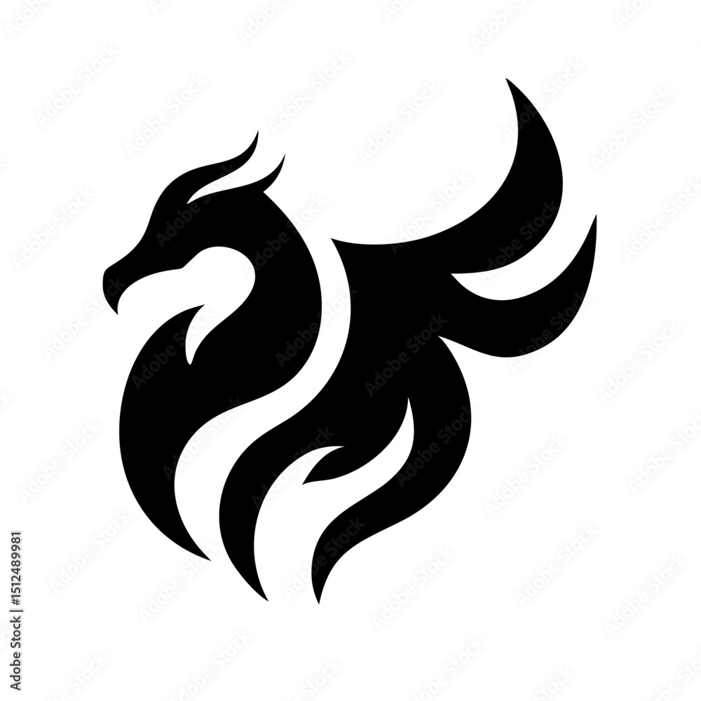 Flaming Phoenix with Fire Pattern Design vector illustration Flaming Phoenix with Fire Pattern Design vector illustration