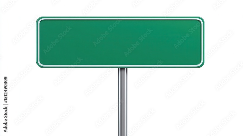 Empty blank green street road sign isolated on white background Empty blank green street road sign isolated on white background