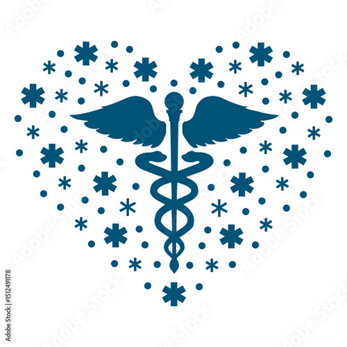 Mental health symbol heart composition