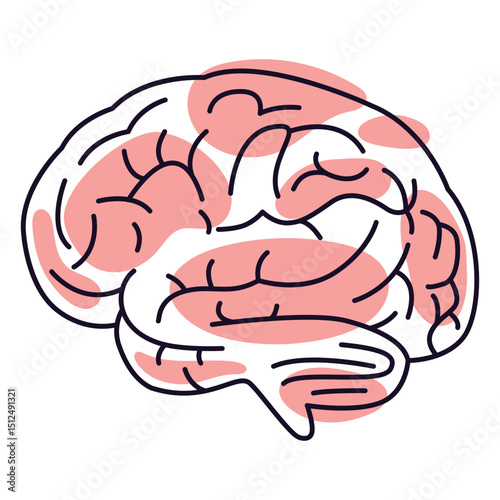 Brains color stroke