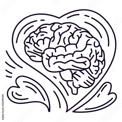 Heart with brain stroke