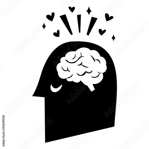 Head with brain cut out