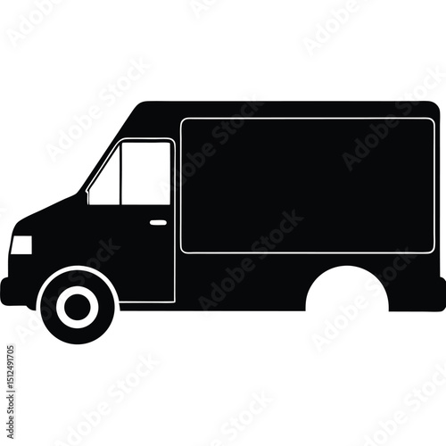 Black and white vector illustration of a large cargo truck with a spacious cabin and a long trailer, Retro silhouette of delivery truck vector illustration graphic design, A black silhouette of a truc