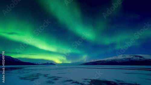 Wallpaper Mural Northern lights illuminating snowy landscape under dark sky   Torontodigital.ca