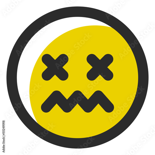 Dizzy colored stroke emoticon