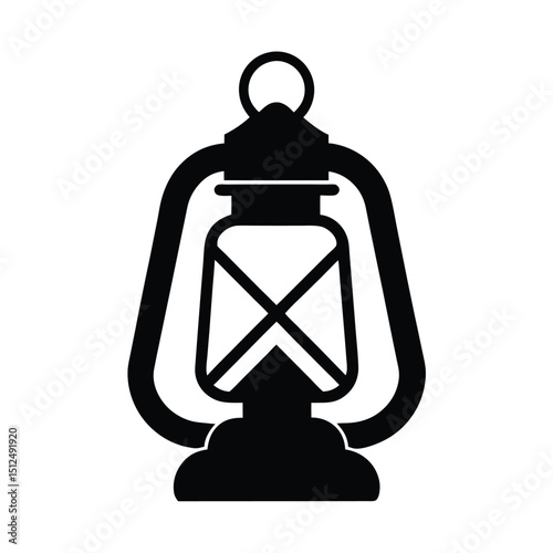 Camp Lantern Stand Icon Vector Illustration