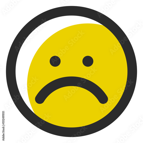 Sad colored stroke emoticon
