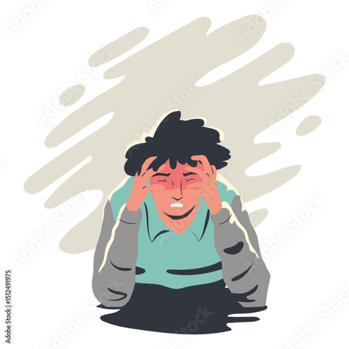Frustrated man character