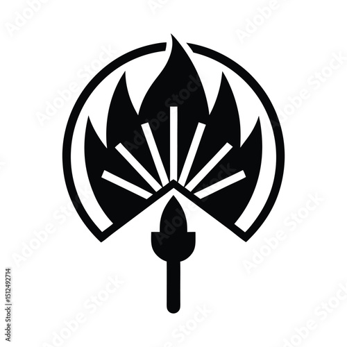 Campfire Fan Blower Icon Vector Illustration