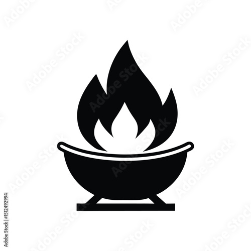 Campfire Pot Icon Vector Illustration