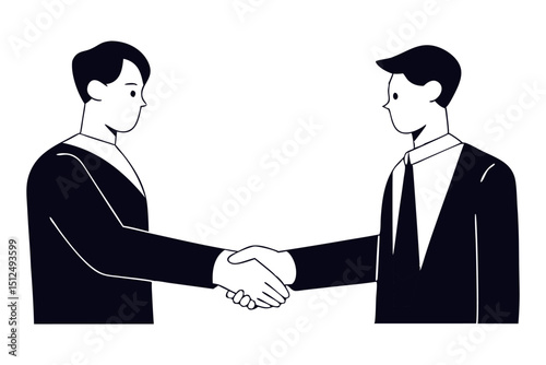 Business handshake illustration ,partnership, agreement, trust, and collaboration concept.
Business agreement between people