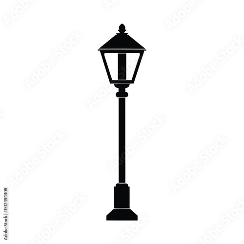 Classic Streetlamp Base Icon Vector Illustration