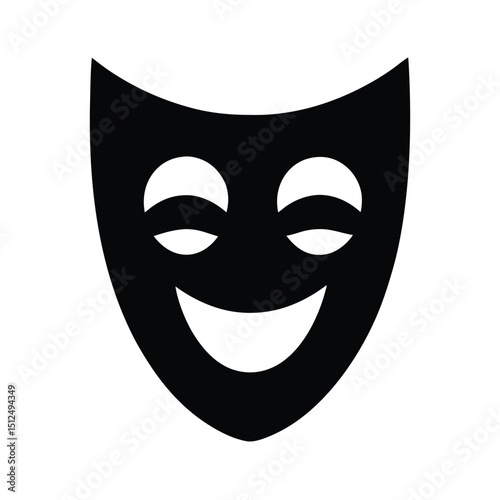 Classic Theater Mask Icon Vector Illustration