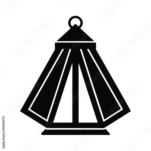 Collapsible Tent Lantern Icon Vector Illustration