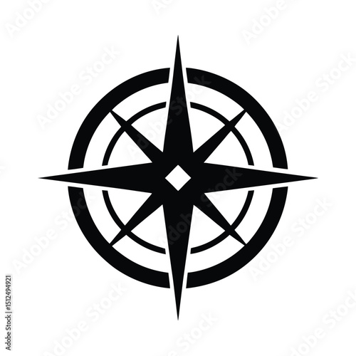 Compass Rose Arrow Icon Vector Illustration