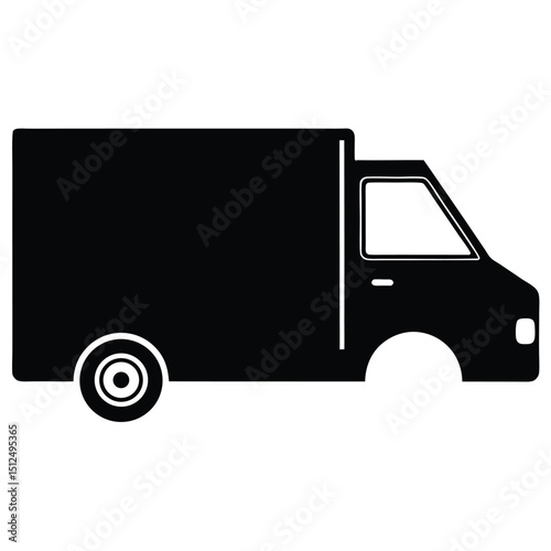 Black and white vector illustration of a large cargo truck with a spacious cabin and a long trailer, Retro silhouette of delivery truck vector illustration graphic design, A black silhouette of a truc