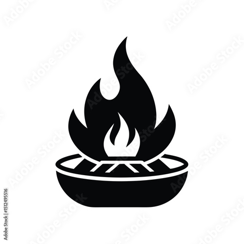 Fire Pit Ember Guard Icon Vector Illustration
